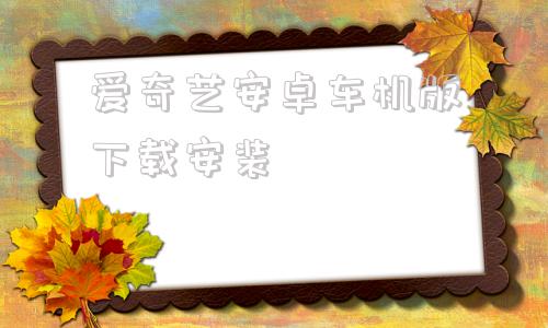 爱奇艺安卓车机版下载安装车必装市场app车机版官网